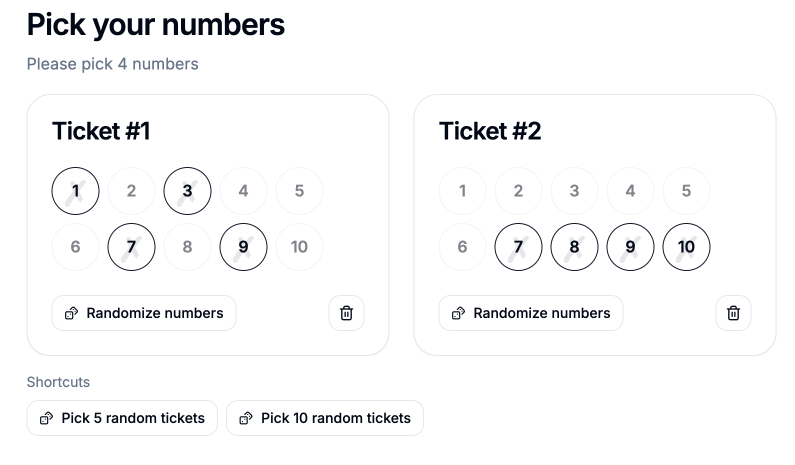 Number Lotteries