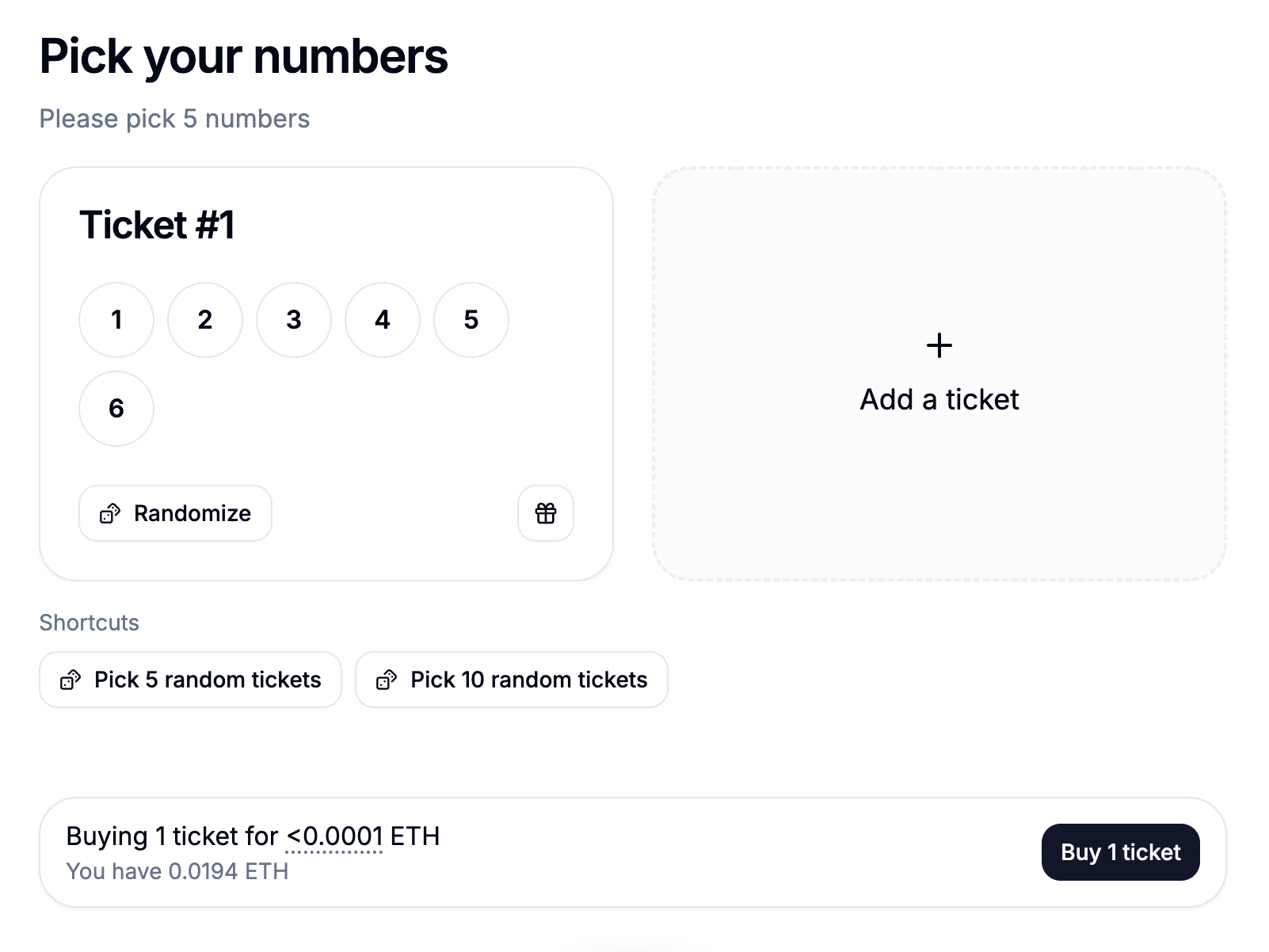 Frontend Ticket Purchase Section